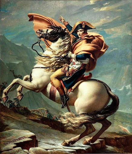 A painting by Jacques-Louis David titled “Napoleon Crossing the Alps” depicts Napoleon in his 1800 invasion of Italy. He has not just been viewed as a brilliant general; he was also the leader of France. Susan Theotokatos, social studies teacher, said, “And so he now will claim himself as an emperor; he saw himself as an emperor because his goal was to reach the heights for France.”