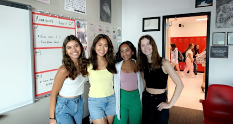   On August 23rd, Help One meets for the first time, pictured (from left to right), Juniors Vice President Nicole Casino, President Natalie Carrera, Secretary Mila Patel, and Treasurer Victoria Zherebna. Zherebna explains why she joined the club “She [Carrera] told me that she was going to start a new club, and obviously it’s about helping the community and service and everything…and it connects with a lot of other clubs like NHS and Student Leadership.”