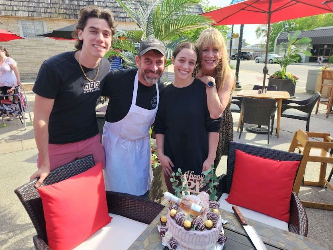 Tina Gilardi and her family outside of their Mundelein restaurant. Photo courtesy of Tina Gilardi.