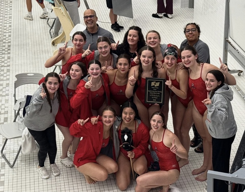 Girls Swim team takes third at Niles Invite.